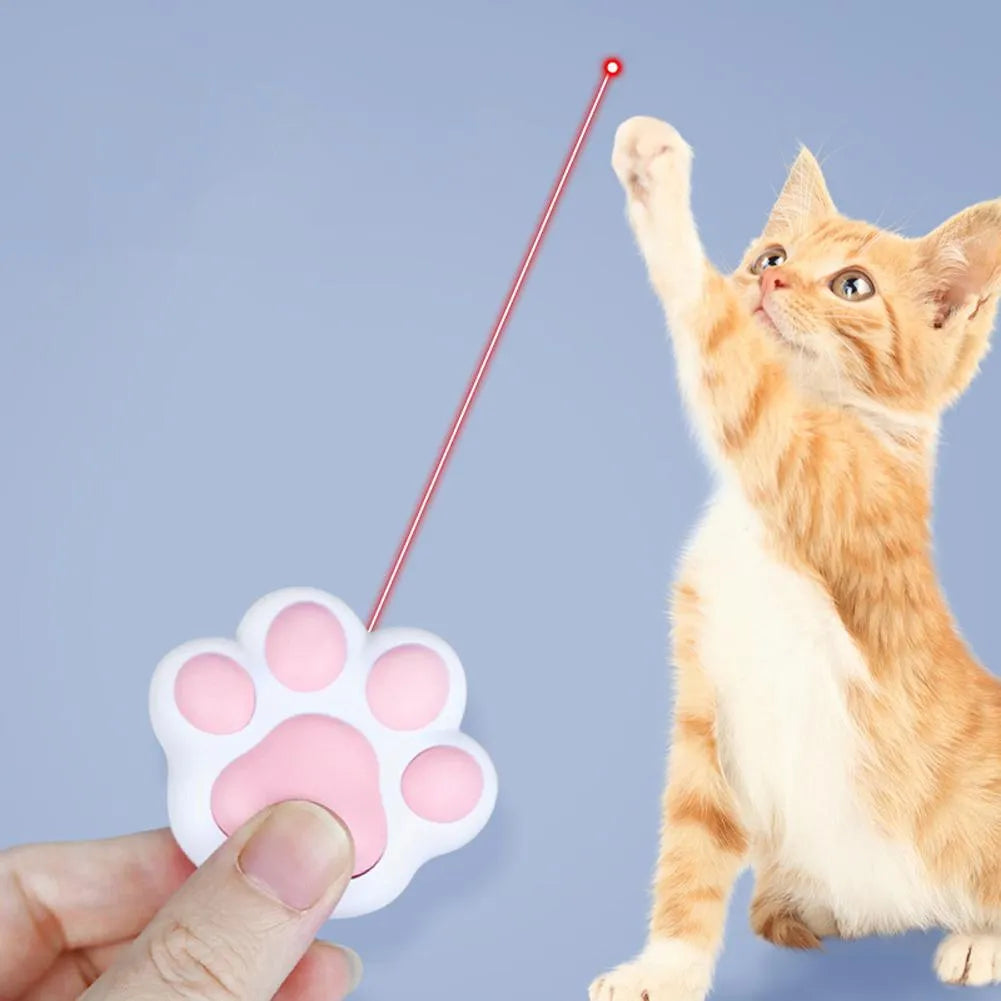 Black or pink infrared cat teaser toy with keychain measuring 5 by 2.5 centimetres