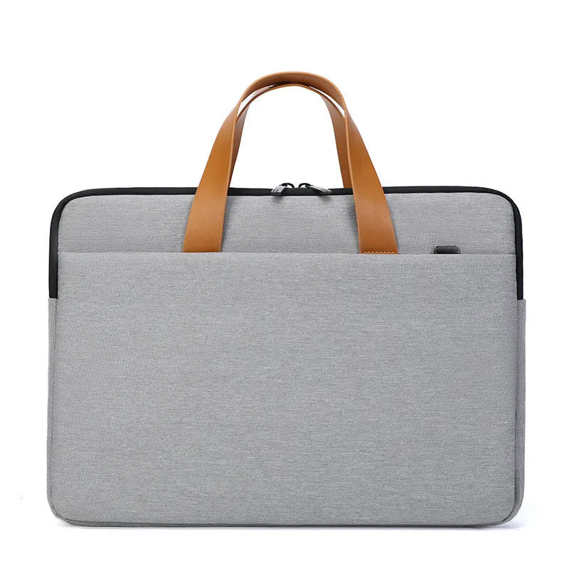 Fashion lightweight Oxford laptop bag horizontal square men's handbag in blue with zipper closure