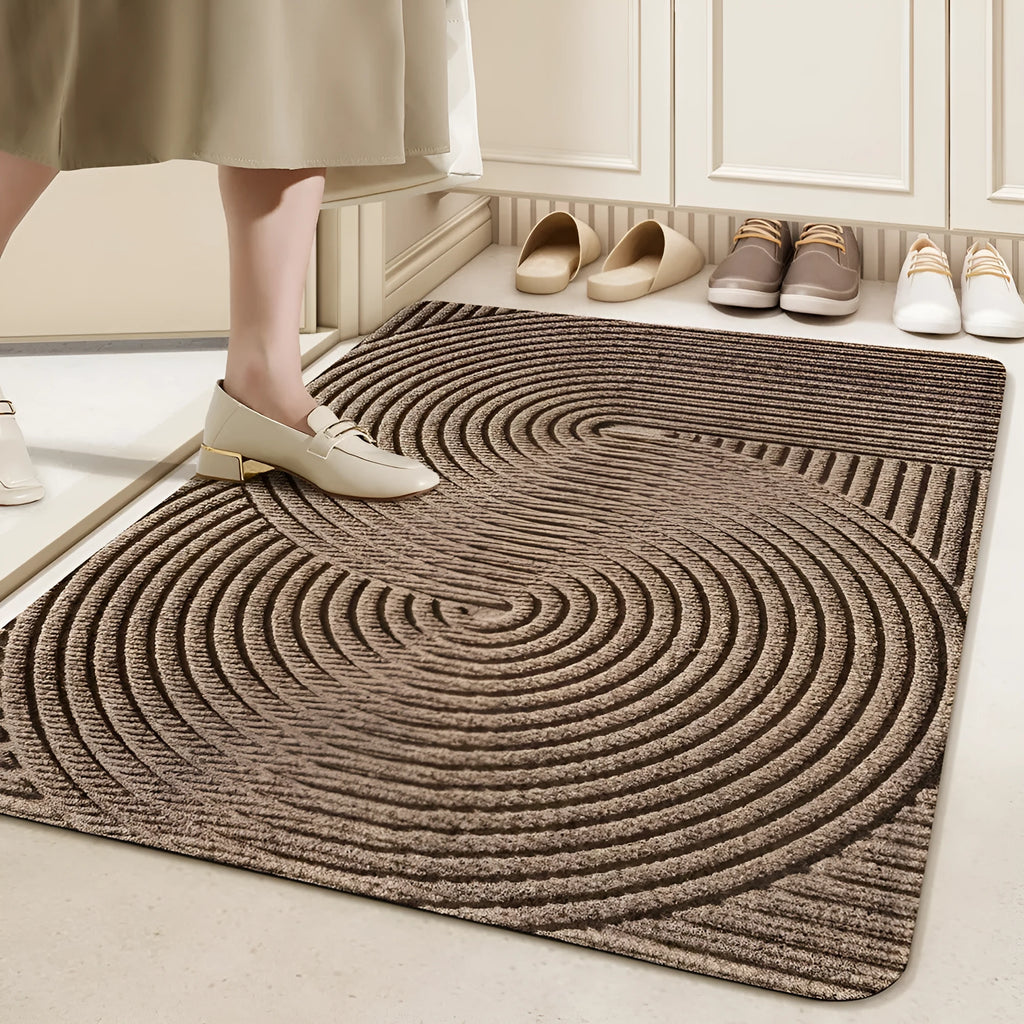 Alien-shaped silk ring entrance doormat with cartoon anime pattern in blue colour