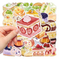 40 hand-painted cartoon dessert stickers for decorating phone case journal book computer iPad water cup