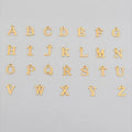 Stainless steel clip chain necklace with raised letter A pendant and imitation pearl in gold colour on a white background