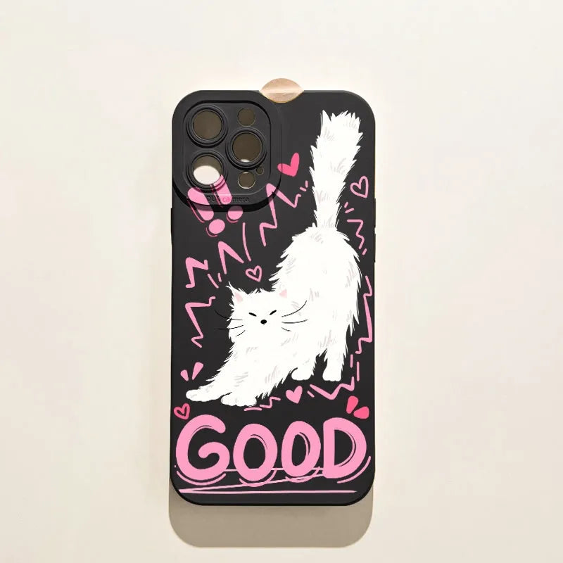 Cartoon animal printed TPU phone case for iPhone 15, 14, 13, 12 series, anti-drop, flower panda design