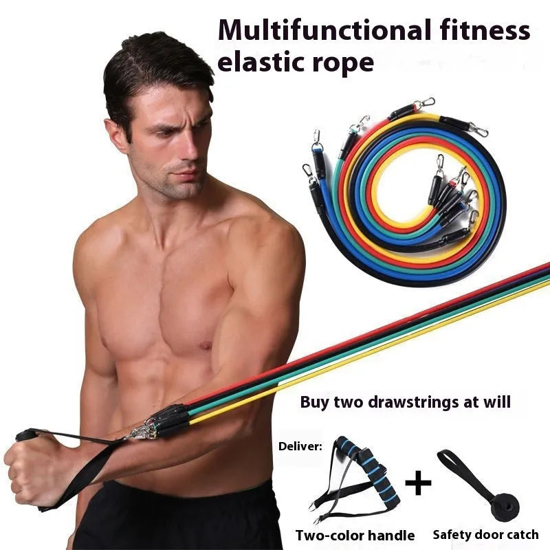 Multi-functional door sports 11-piece set with ABS combination pulling rope and hook