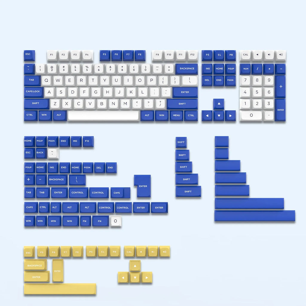 189-key PBT keycap set in Klein blue for mechanical keyboards with MX switch compatibility