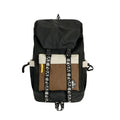 Oxford cloth backpack in black, green, or red, showing handheld and shoulder strap carry options