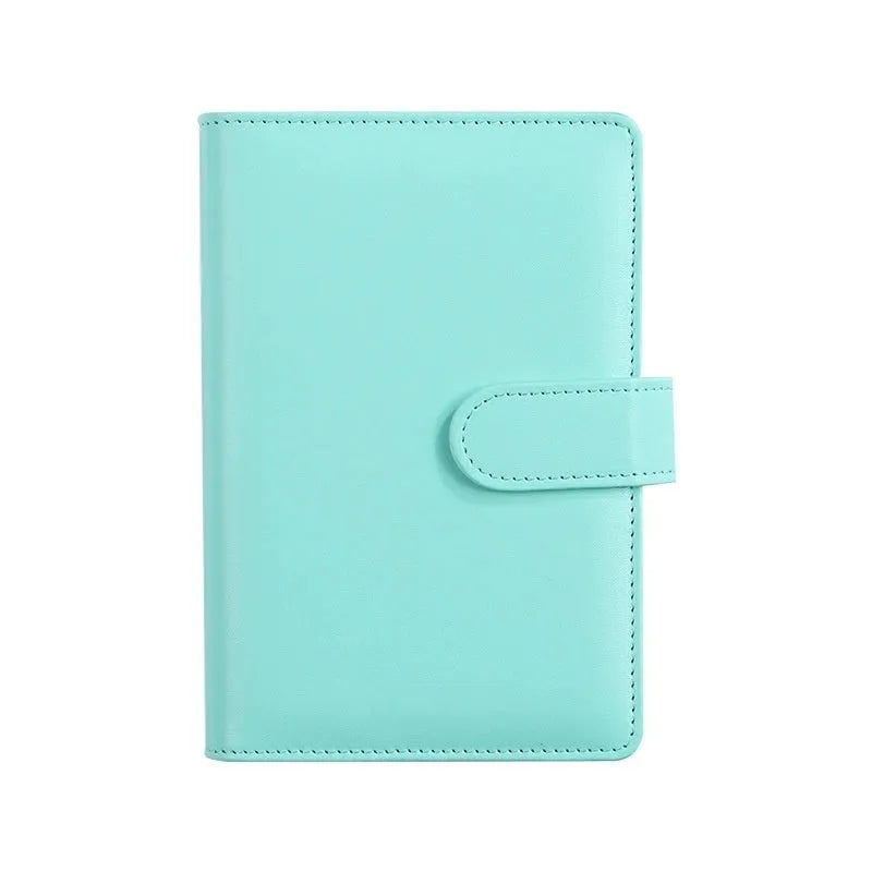 A5 PU leather loose-leaf binder zipper bag shell in pink, yellow, blue, purple, black, brown, rose red, white, or green