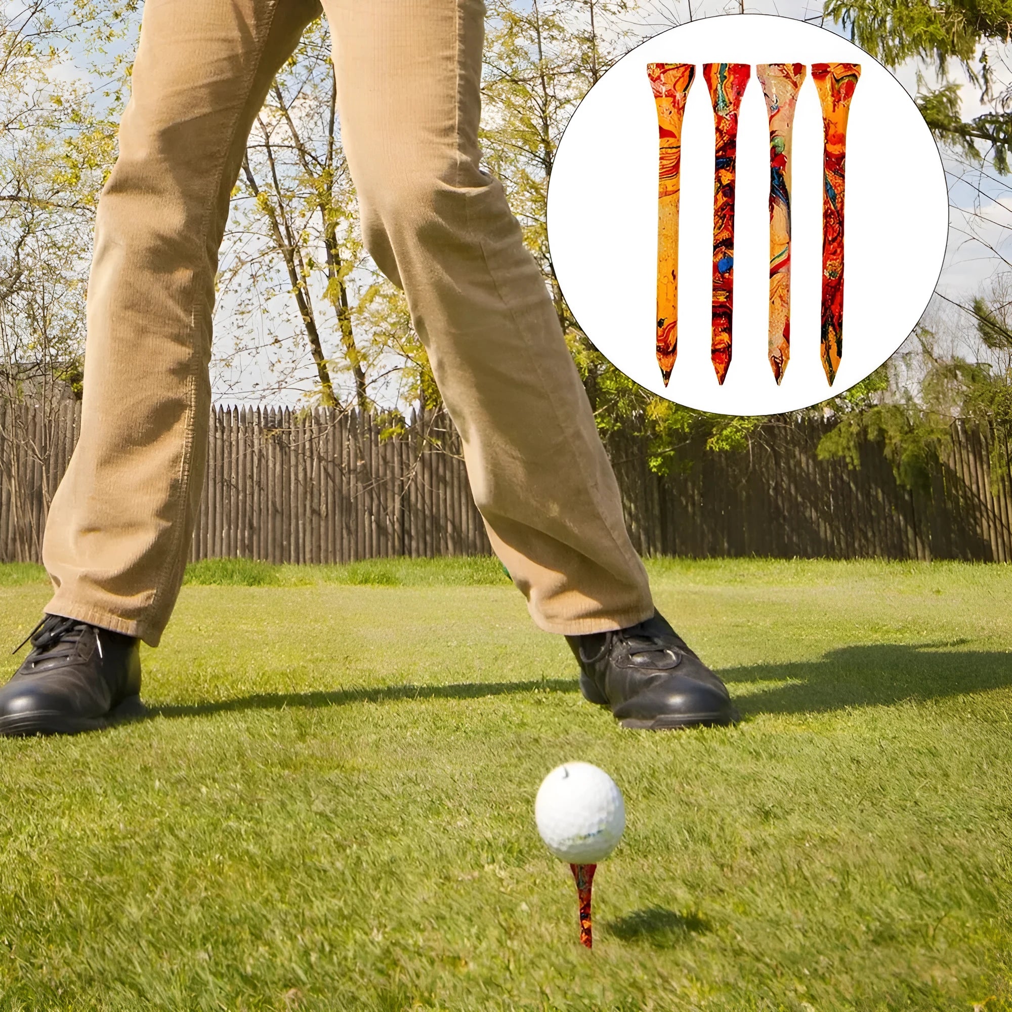 Colourful assortment of 50 golf ball holders with 70mm diameter for training drills