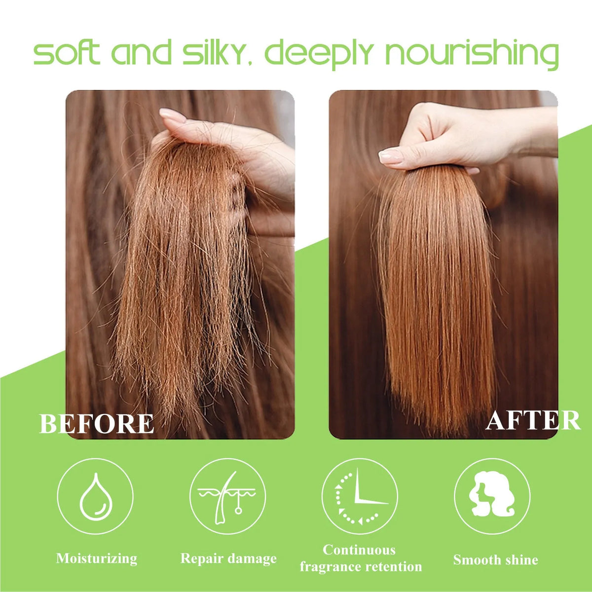 Rosemary hair care essential oil in a 100ml bottle, measures 3.5 x 5.8 cm, for anti-frizz and hair softness