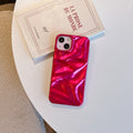 TPU electroplated three-dimensional pleated phone case in milk blue for iPhone 17 Pro Max