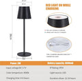 Rechargeable table lamp, 10 x 38cm, waterproof creative design, built-in battery, gold black white rose gold blue