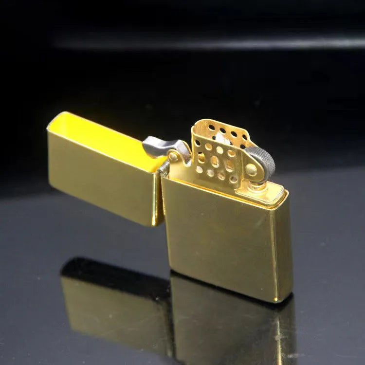 Bright chrome metal kerosene windproof lighter with modern simple style