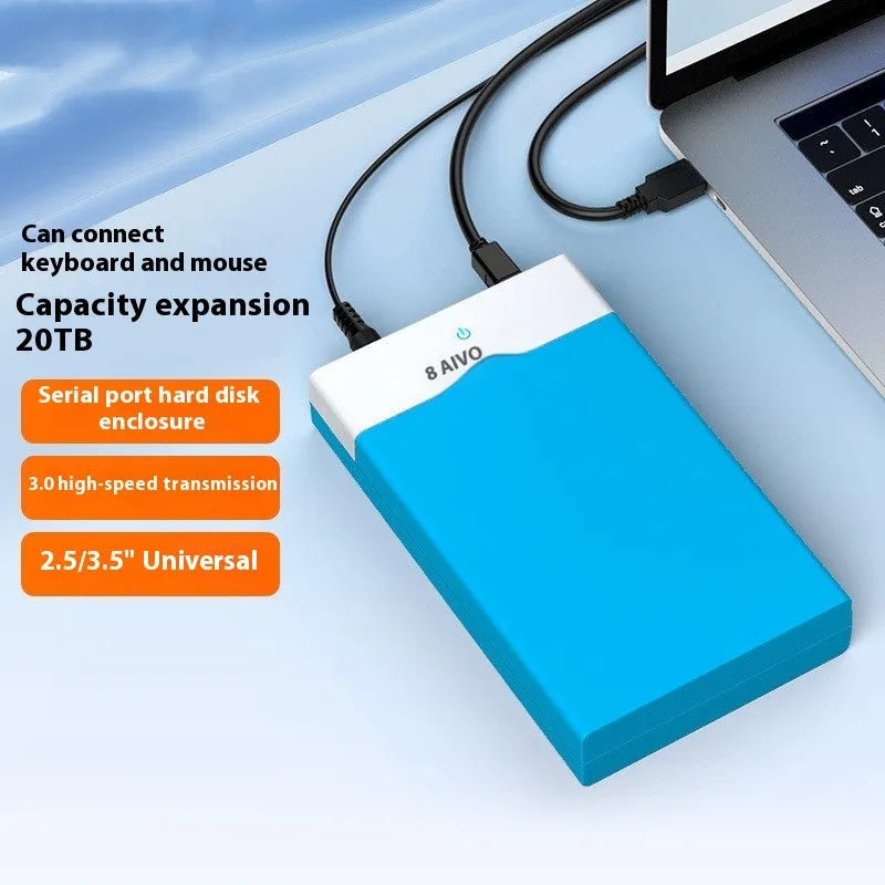 USB 3.0 hard disk enclosure for 3.5-inch SATA drives with sliding cover design