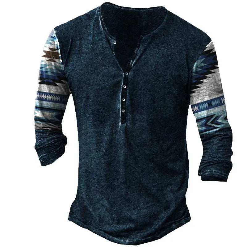 Digital printing men's loose fit polyester top in colour JW1, shown front view