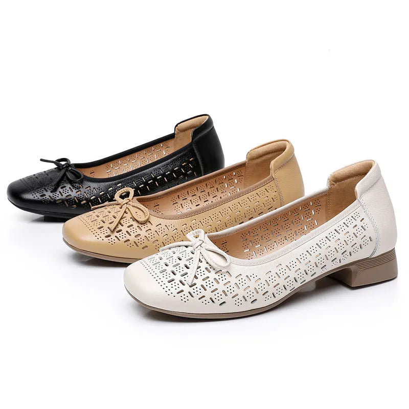 Summer breathable low-cut women's shoes retro style rubber sole artificial PU