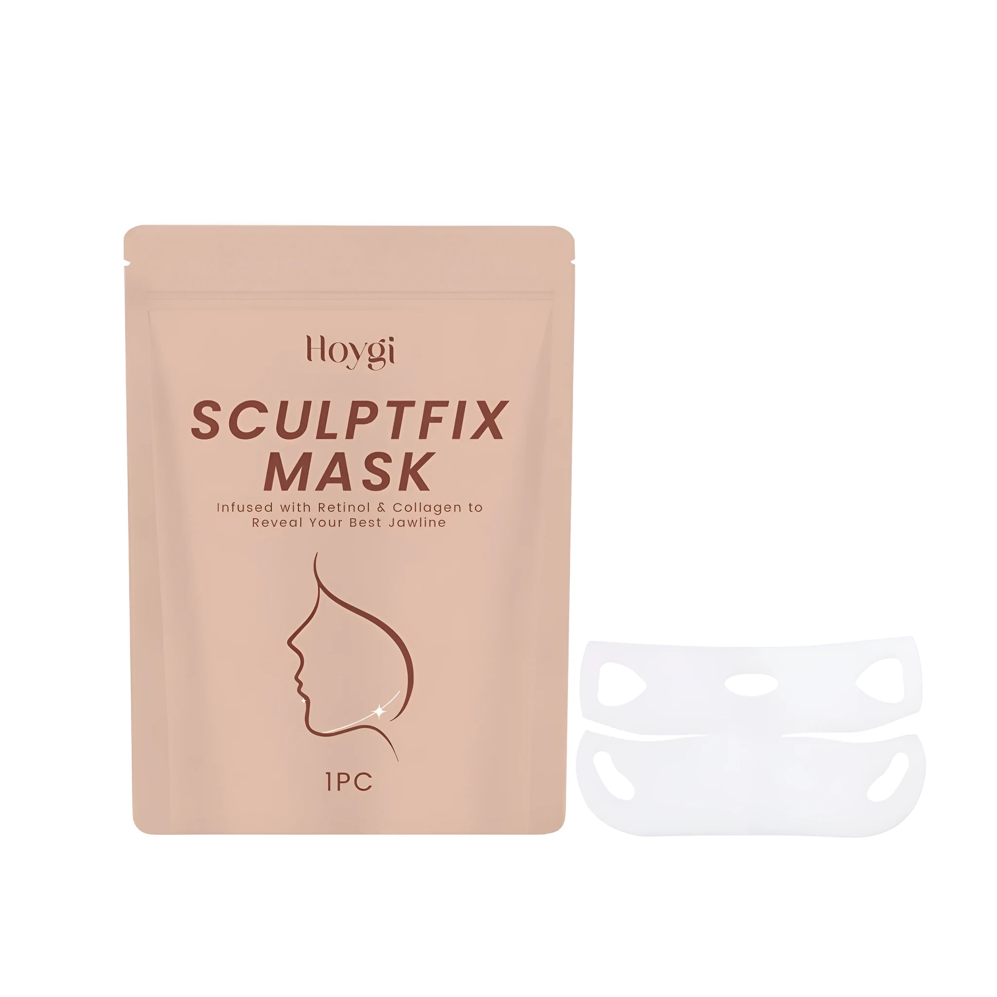 V-shaped hydrogel chin mask patch for skincare application on the jawline