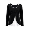 Casual contrast colour women's two-piece long-sleeved T-shirt in slim fit style