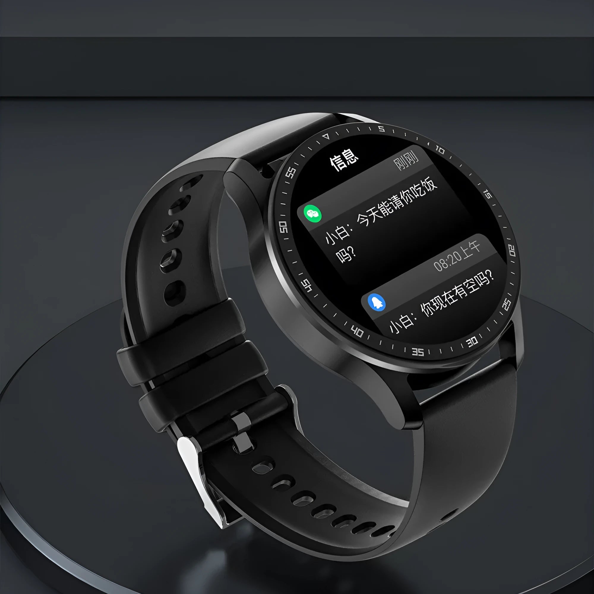 X7 Smart Watch in black with large 1.32-inch screen and TPU wristband, showing call interface.