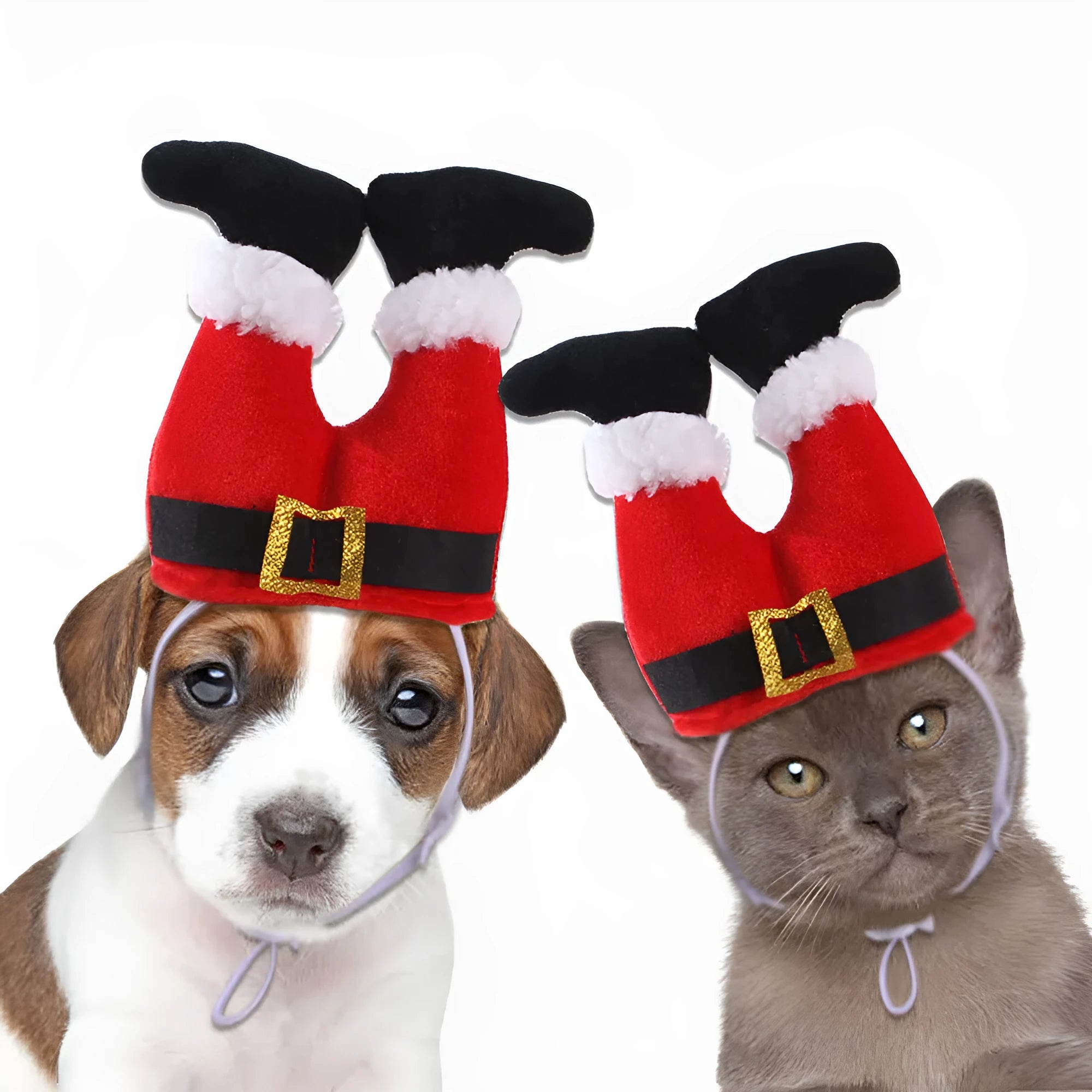 Red polyester Christmas hat for small dogs and cats, one size 20x17x5 cm