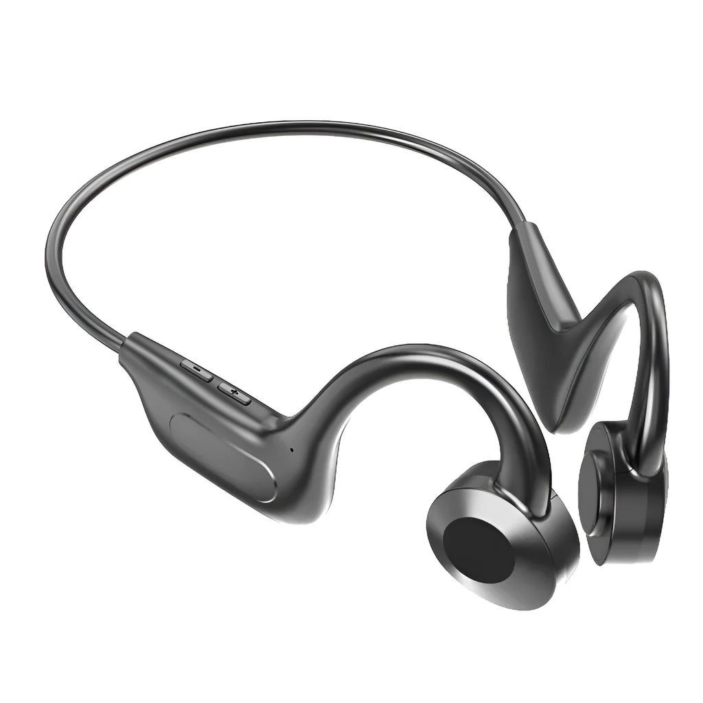 VG02 black true wireless sports headset with ear-mounted design and private mould construction