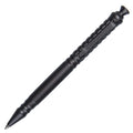 Gunmetal grey titanium alloy tactical pen with push-action mechanism on a gift box.