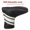 Black PU leather golf push rod sleeve cover for club handle protection.