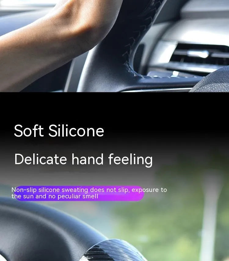 Steering wheel assist ball with silicone grip and metal bearing booster for single-handed steering
