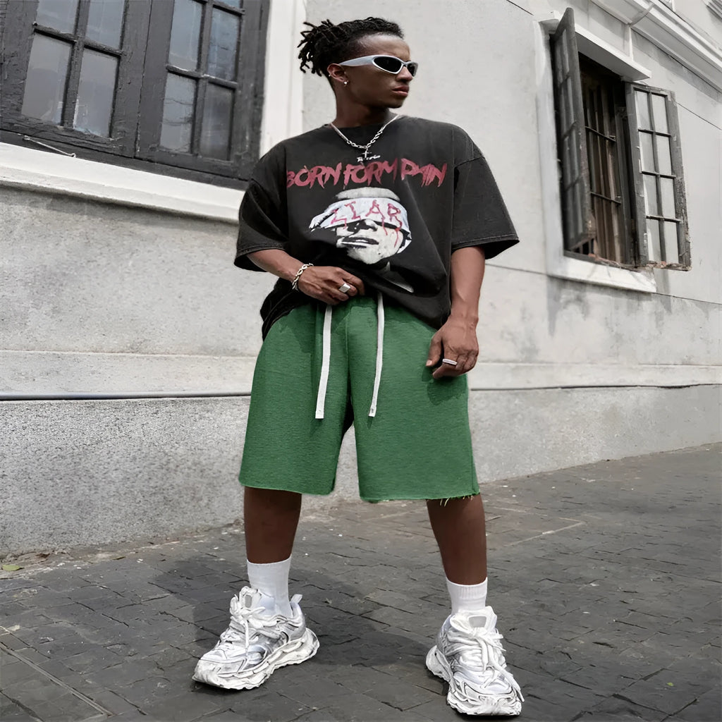 Men's straight leg trousers in plus sizes with hip-hop street style for sports wear