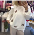 Women's knitted sweater with 3D pattern, long sleeve, loose fit, available in six colours