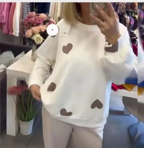 Women's knitted sweater with 3D pattern, long sleeve, loose fit, available in six colours