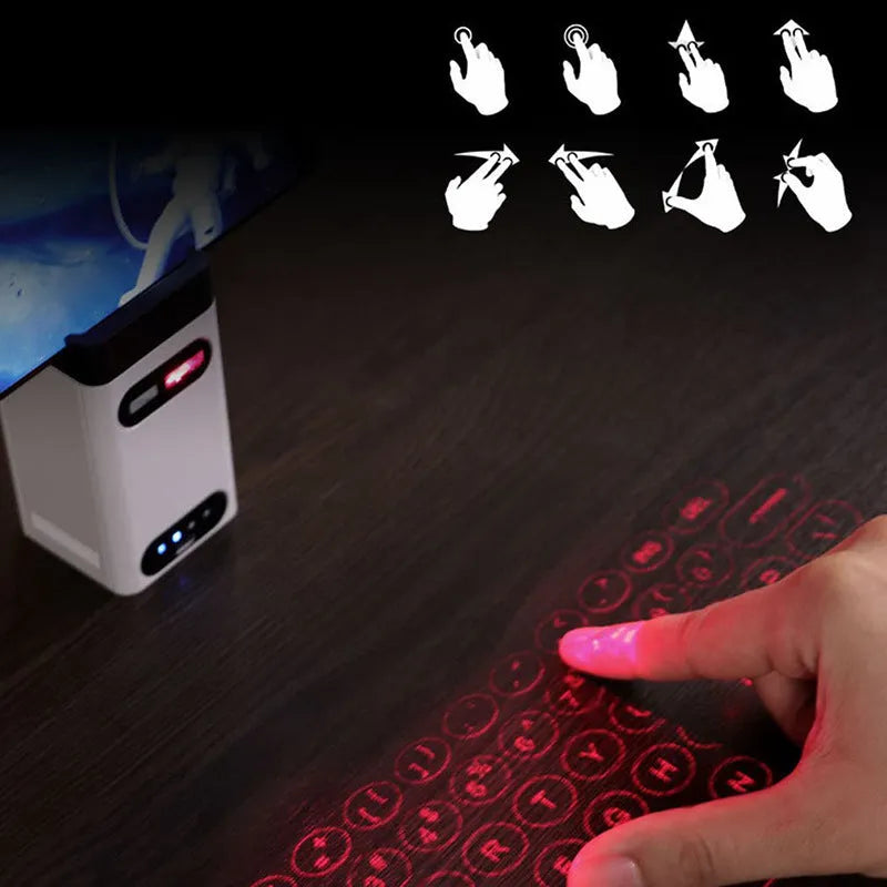 Wireless projection virtual keyboard and mouse with 78 keys and seven-color backlight on desk