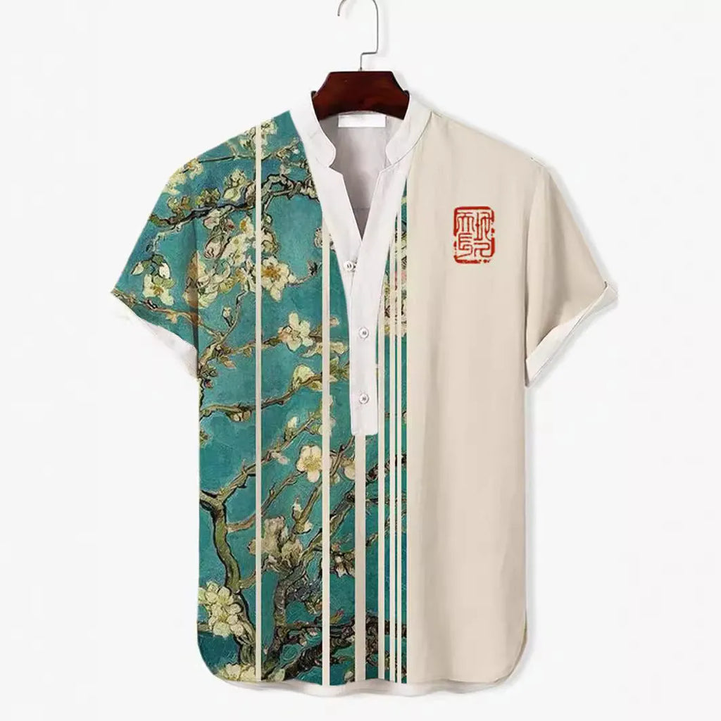 Short sleeve shirt featuring a 3D digital animal print on polyester fabric.