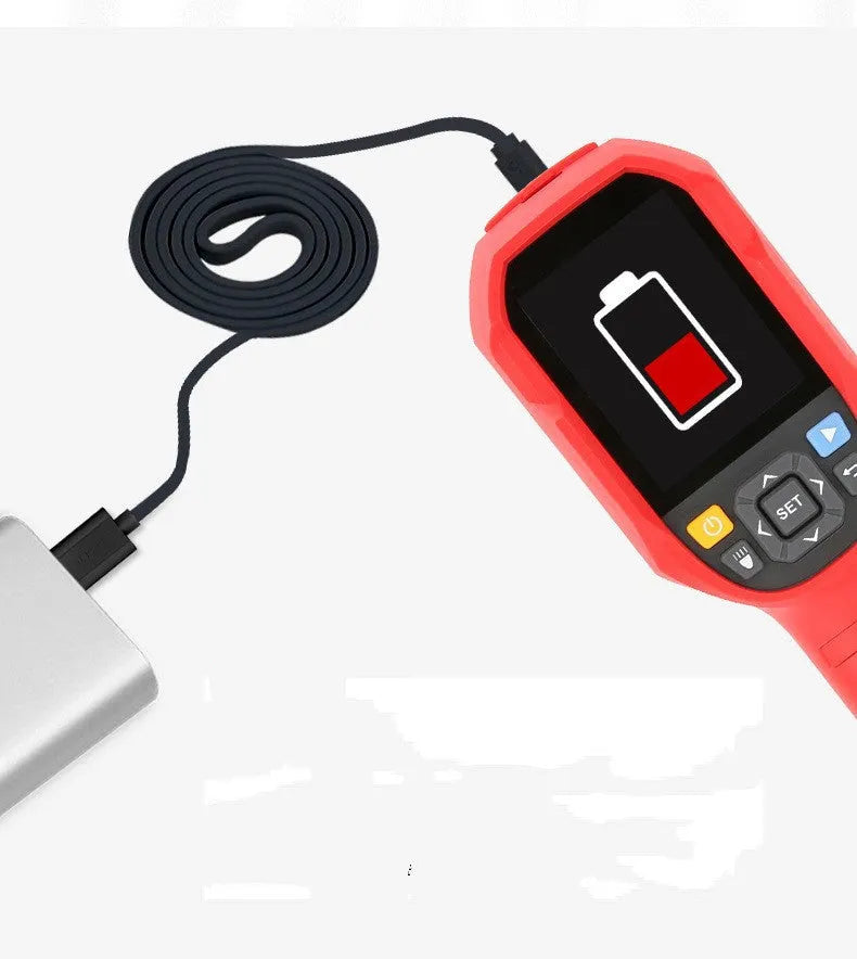 UTi series handheld infrared thermal imager with colour screen showing a thermal image.