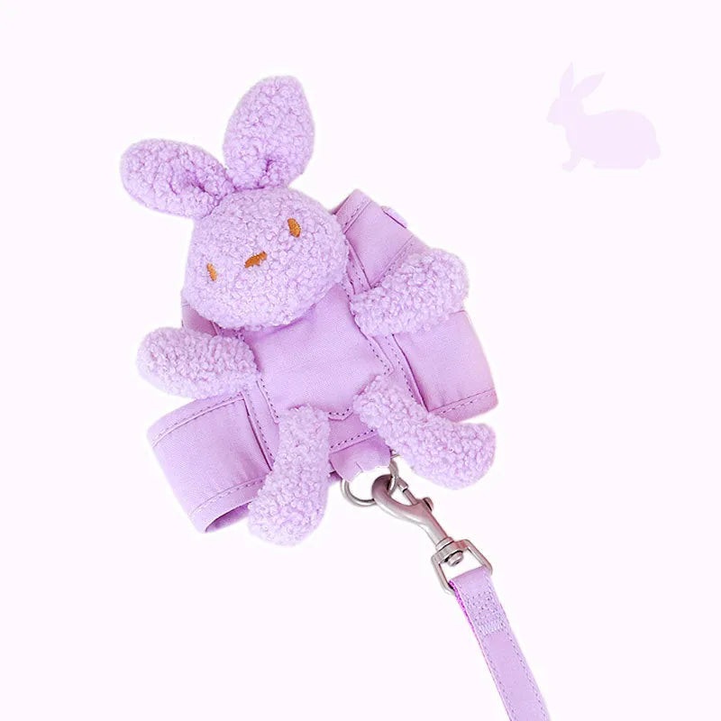 Polyester cat dog harness and leash set vest style in purple with leash for small pets 3-12 pounds
