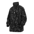 Men's black tie dye pullover sweater with full printed pattern and drop shoulder sleeves