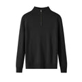 Men's thickened wool pullover sweater in black, slim fit long sleeve casual base layer, sizes M to XXXL