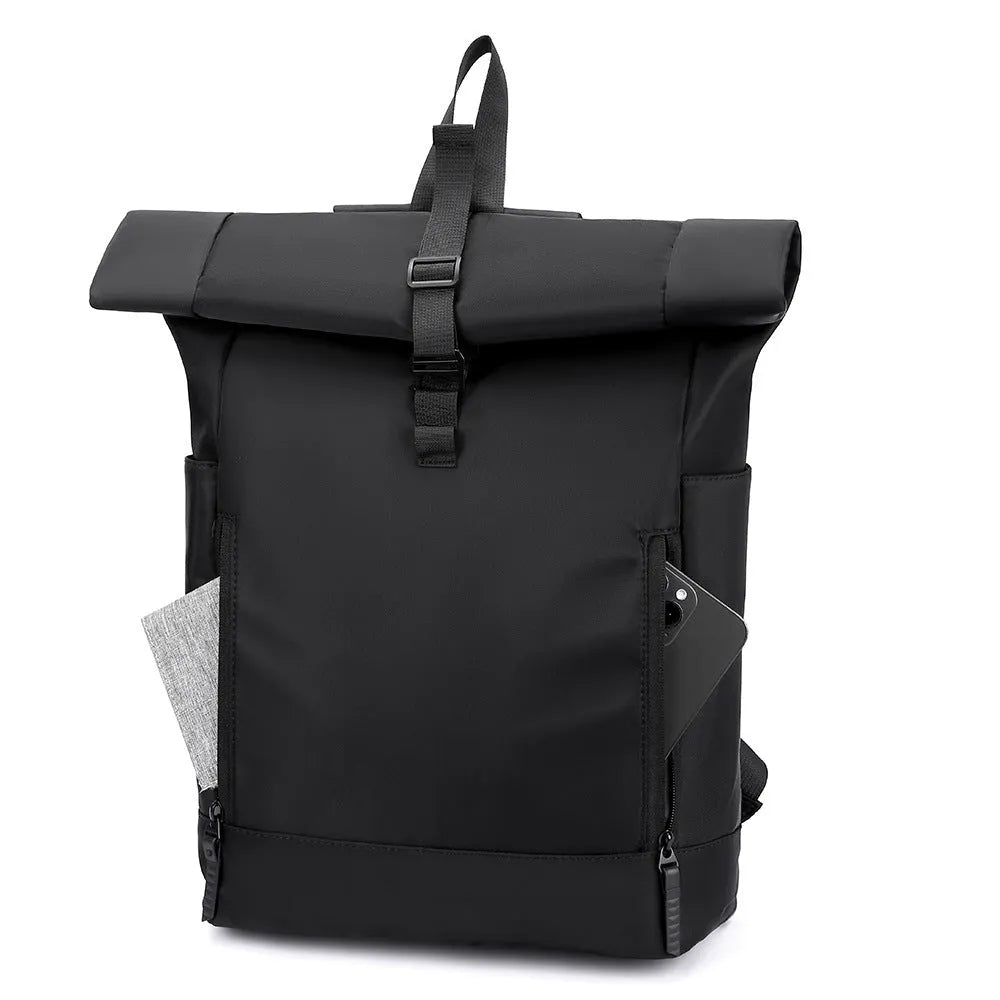 New simple casual wearproof durable backpack computer bag in solid colour with Oxford cloth exterior