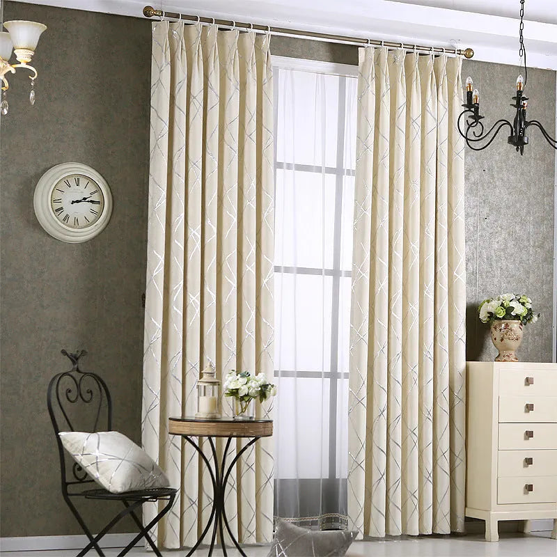 Solid colour chenille blackout curtain in a modern minimalist style, shown in a neutral grey tone.