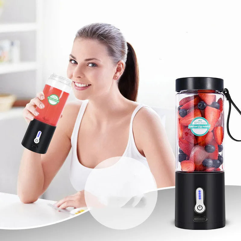 Portable rechargeable blender with 530ml cup in black, white, blue or rose red colour options