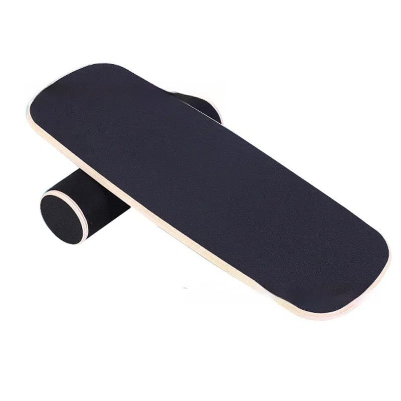 Portable solid wood balance board in black colour for core stability training