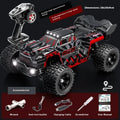 Brushless remote control car in green or red with four-wheel drive, metal drive shaft and metal differential.
