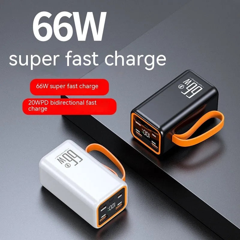 20000 mAh fast charge power bank in black and white colours
