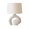 Modern minimalist Nordic table lamp with resin base, cloth cover and 30x45cm size for living room or bedside