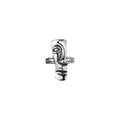 Copper half face ring with electroplated finish and adjustable opening in colour J1570