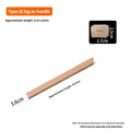 A square-profile locust wood replacement handle for axes and tools on a workbench.