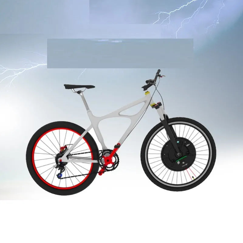 Imotor 3.0 black alloy hub motor wheel for electric mountain bike conversion.