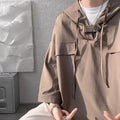 Men's loose fit hooded short sleeve t-shirt in polyester fabric for summer wear