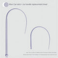 Simulated mouse tail cat toy with long flexible silicone tail and cat head design