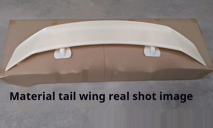 Universal punch-free fixed-air car spoiler tail wing made from black ABS plastic.
