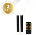 Black flameless LED taper candle with realistic 3D flickering flame effect.