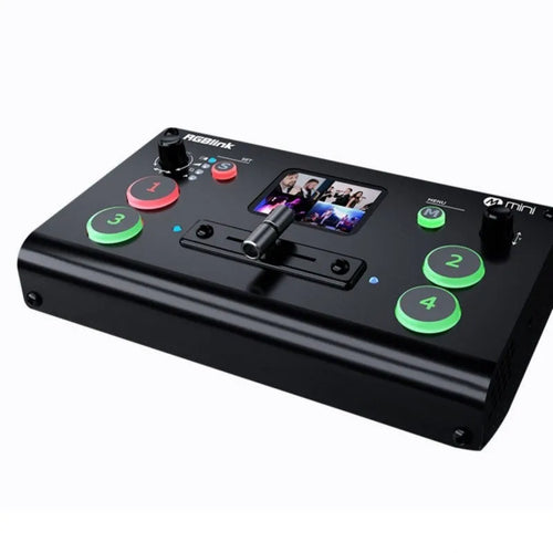 RGBLINK 4-way HDMI multi format video switcher unit with TFT screen and T-Bar switch